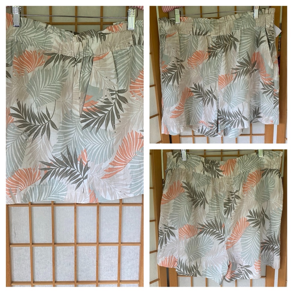 EcoThreads Seagrass Linen/Viscose Blend Shorts SZ XL NWT